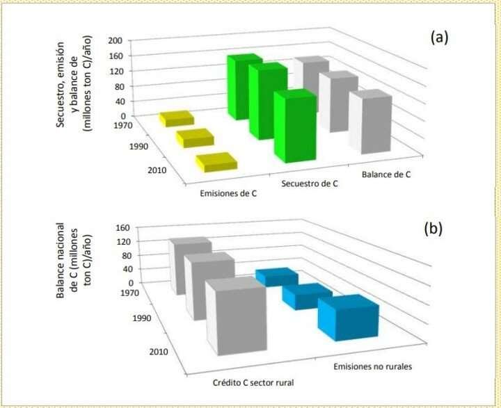 
    El balance entre emisiones y secuestro de carbono de la producción agropecuaria argentina, medido entre 1979 y 2010, redunda en crédito incluso para compensar emisiones no rurales
   