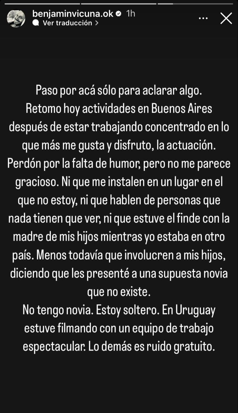 Benjamín Vicuña salió furioso a desmentir rumores.