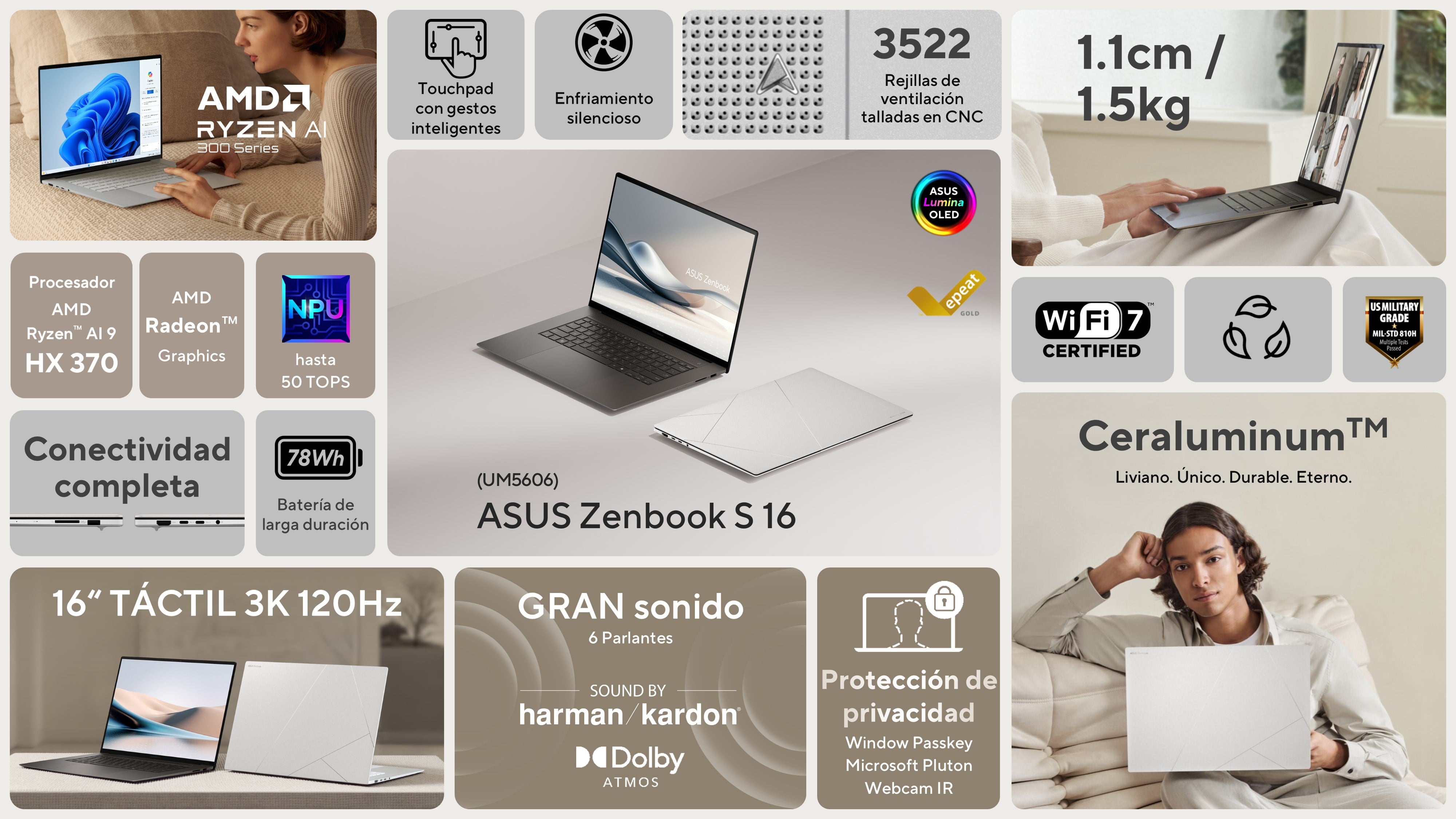 Lanzan en Argentina la ASUS Zenbook S 16 con procesador AMD Ryzen AI: así sos sus características.