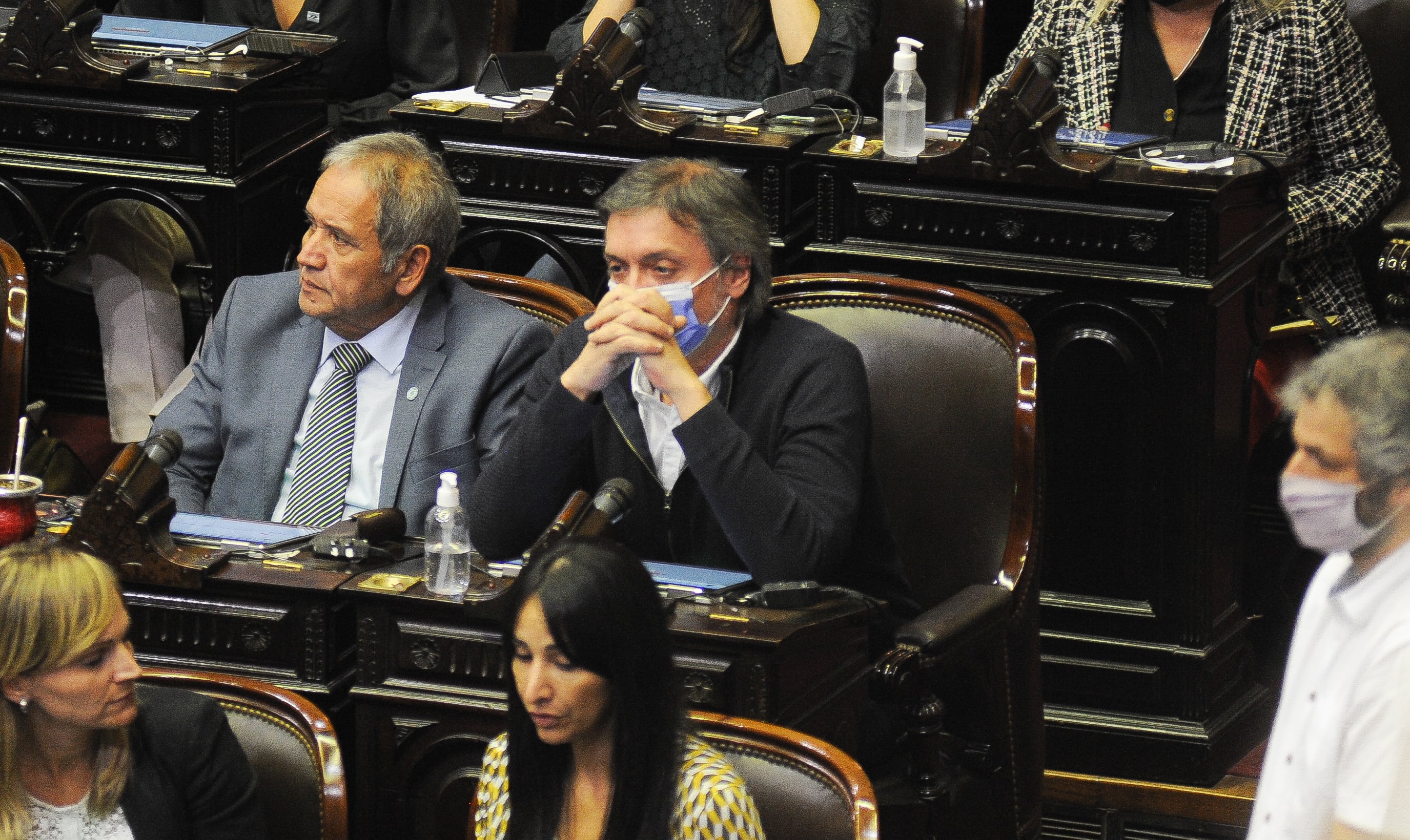 Maximo Kirchner bajó en el último momento para la votación del proyecto de acuerdo con el FMI. Foto: Federico Lopez Claro