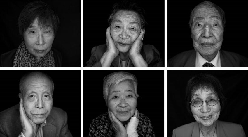 
Otros sobrevivientes Keiko Ogura, Park Nam-Joo, Sunao Tsuboi, Shigeaki Mori, Misako Katani y Emiko Okada | AFP
   