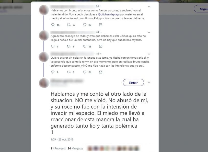 
    La joven luego dijo que se trató de un "malentendido"
   