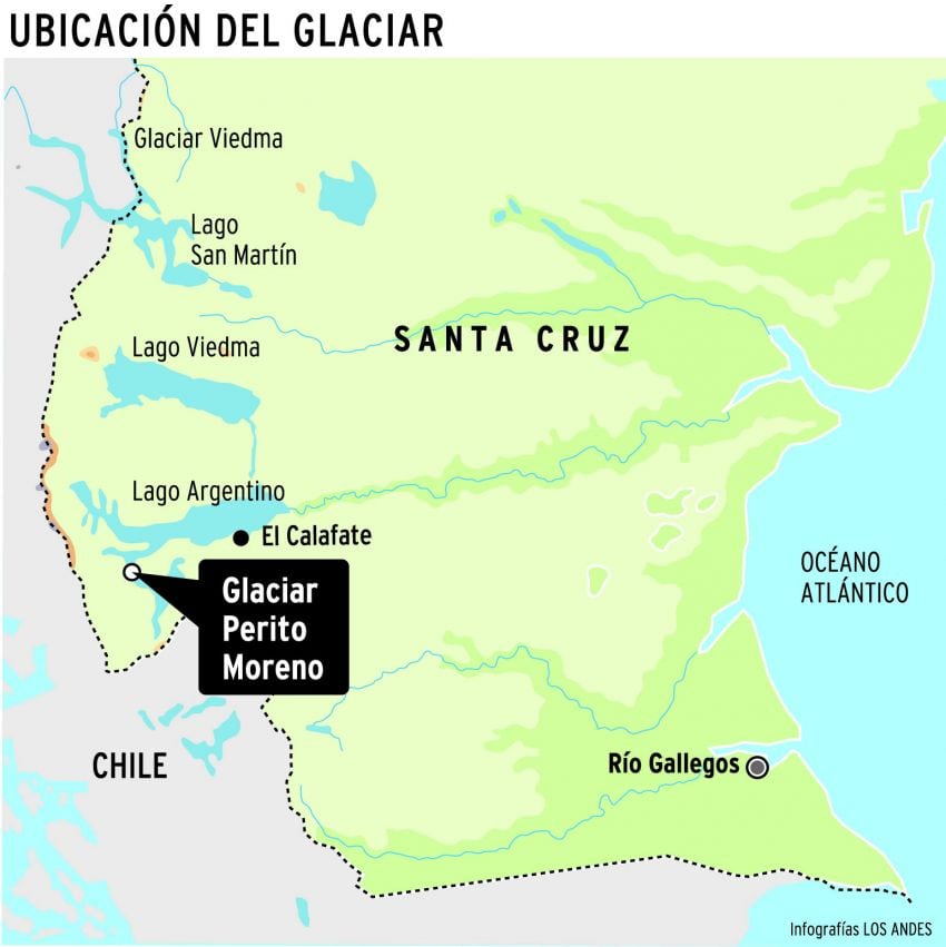 
Ubicación del glaciar.
