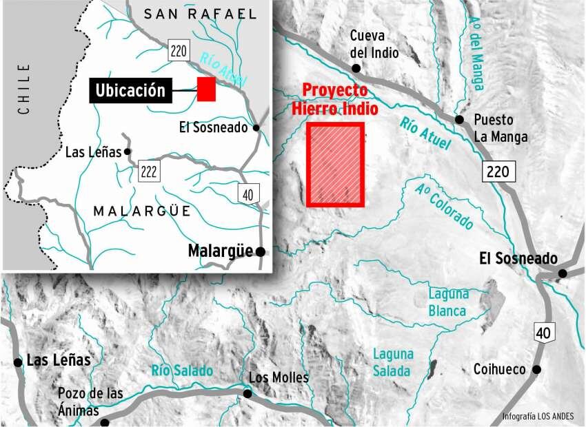 Hierro Indio se ubica al norte de Malargüe.