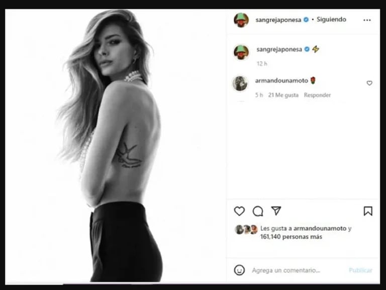 El topless de la China Suárez que su novio comentó en Instagram