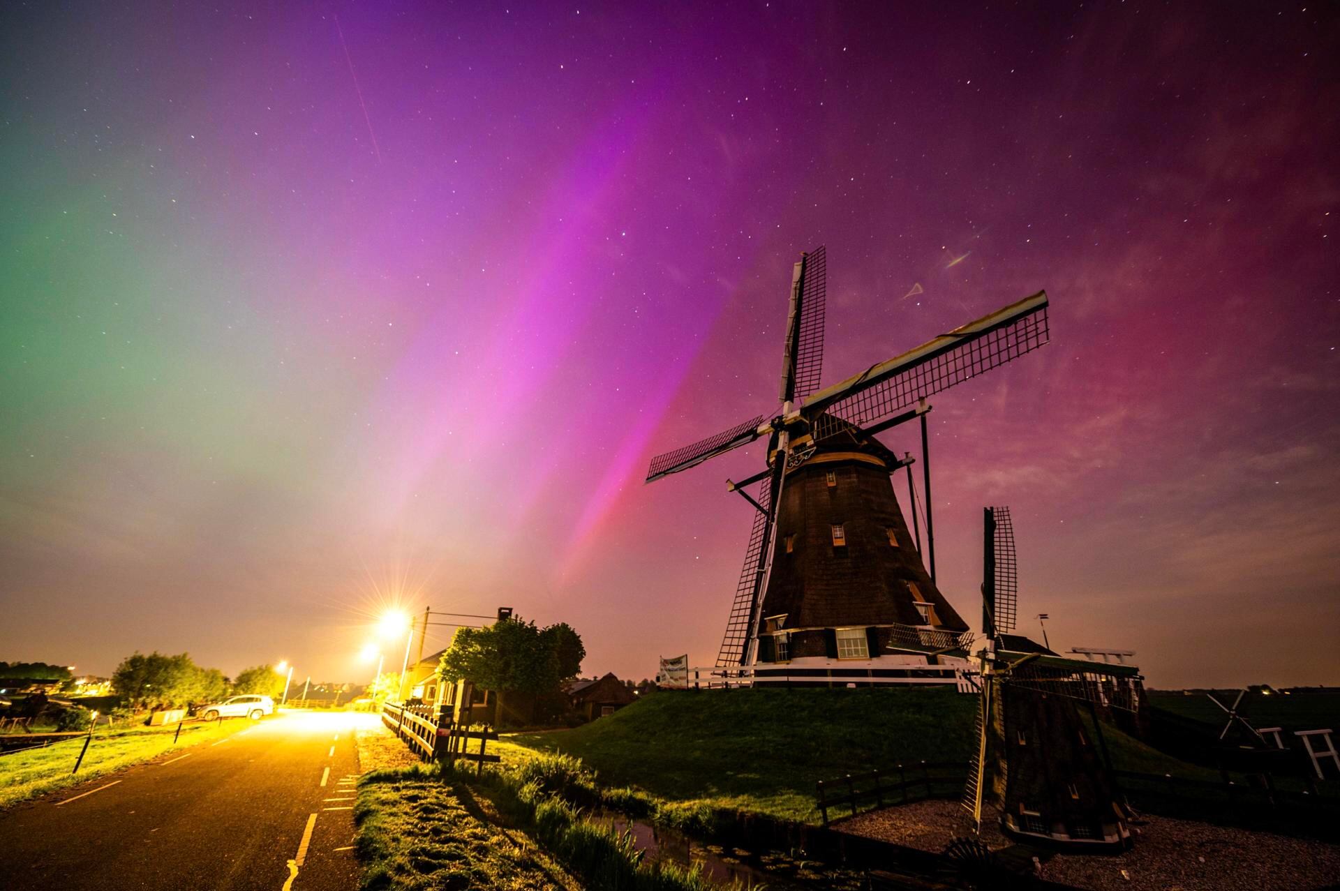 Aurora Boreal en Países Bajos. Foto: EFE