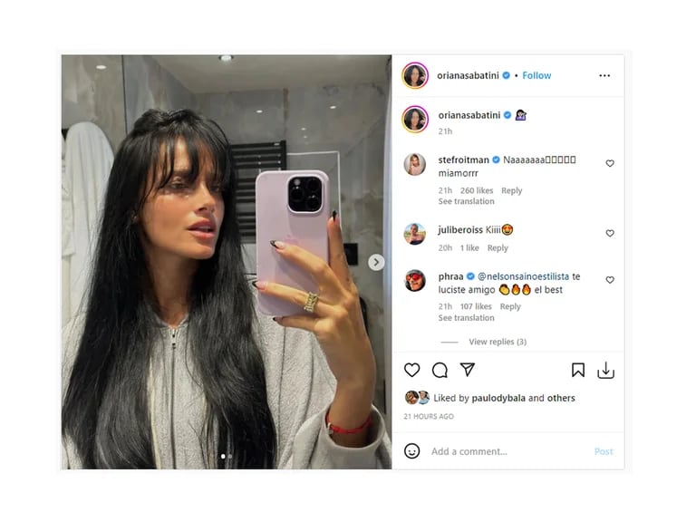 Oriana Sabatini mostró su nuevo look