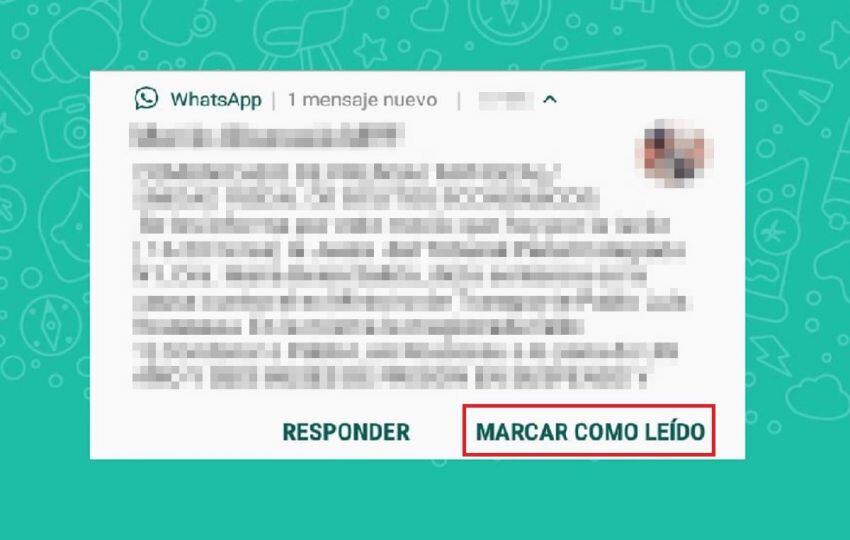 
    En la barra de notificaciones es posible "marcar como leído" un mensaje de WhatsApp sin la necesidad de ingresar a la app.
   