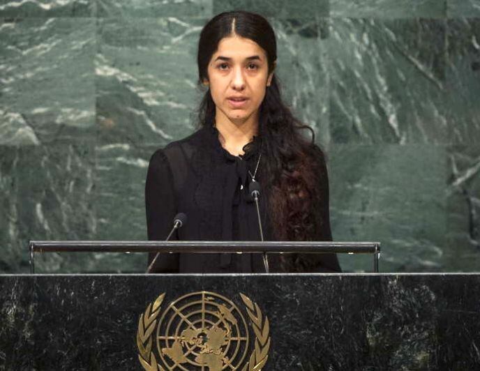 
    Sobreviviente. Nadia Murad escapó de las garras del EI.
   