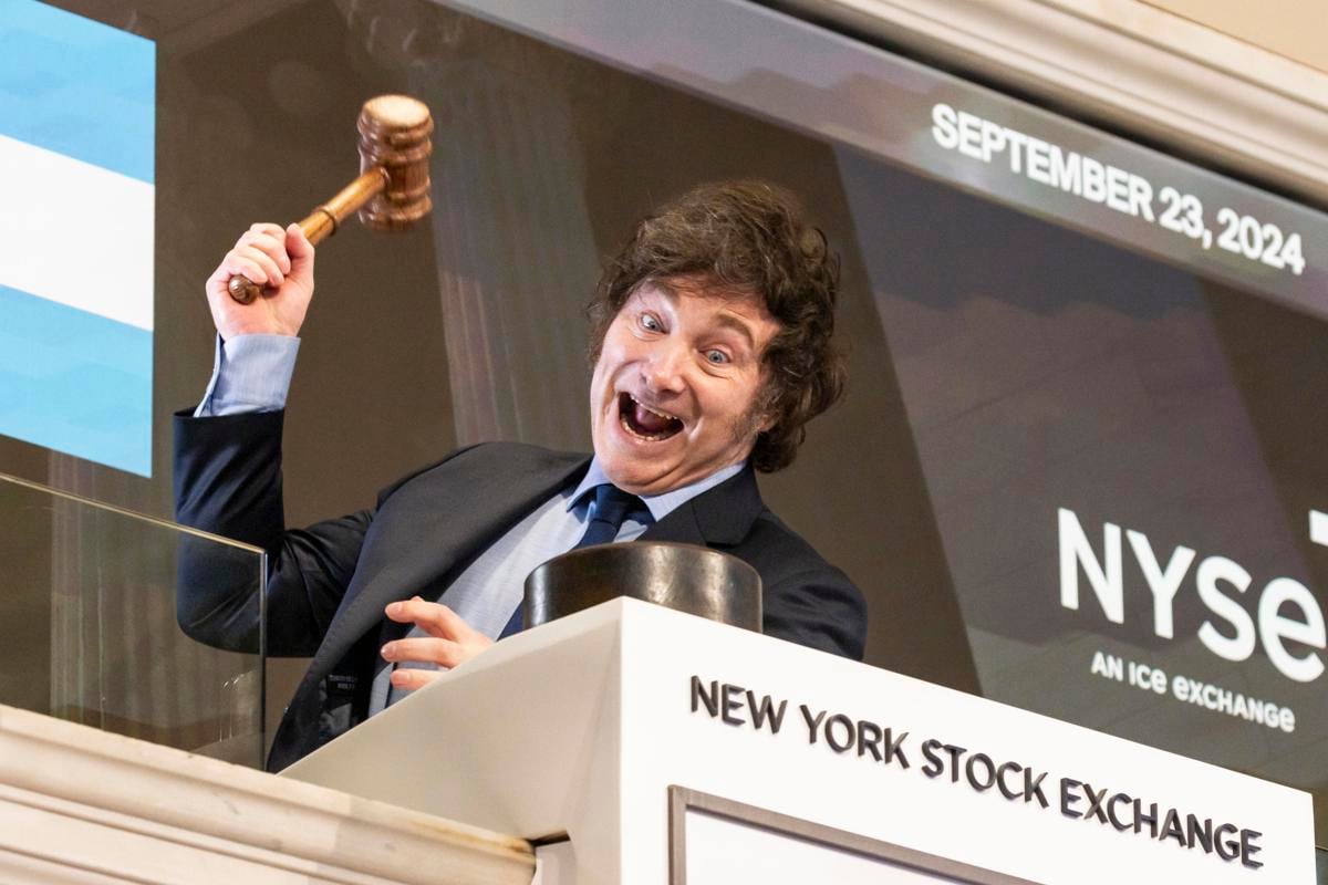 El presidente Javier Milei en Wall Street (Foto: EFE)