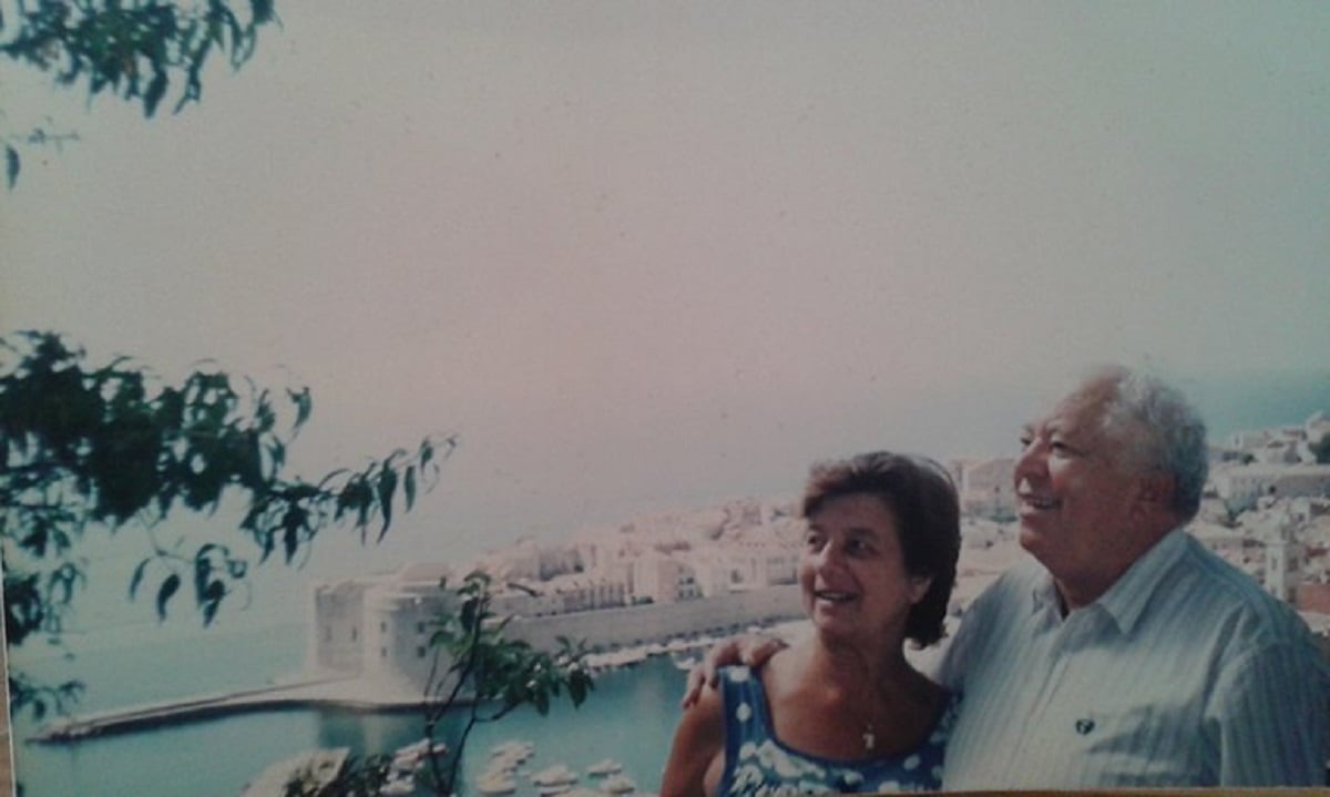 Derrumbe del hotel Dubrovnik en Villa Gesell: en la foto, la pareja croata que lo fundó en los años 80 (Gentileza)