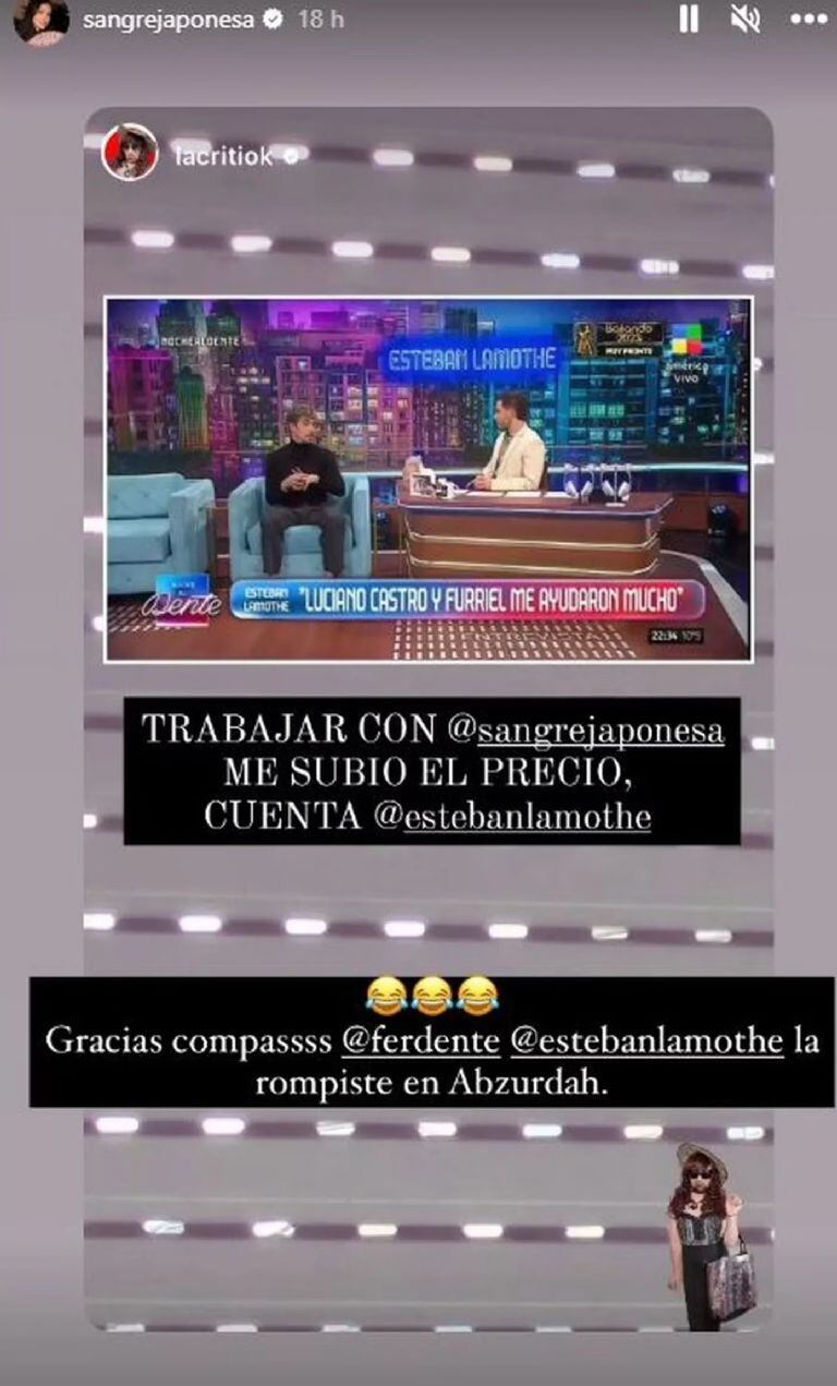 El actor elogió a la Chin y esta le respondió en redes sociales