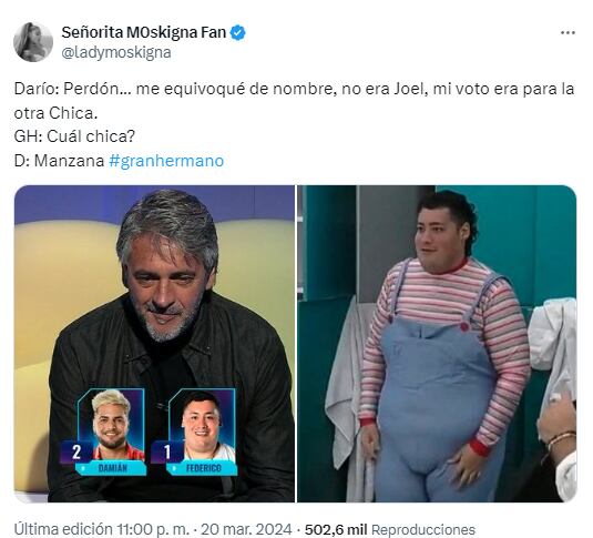 Los memes del divertido momento de Darío en Gran Hermano