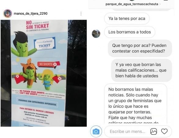 
    El cartel que especifica las reglas para meterse a las piletas en las Termas de Cacheuta
   