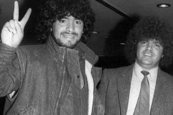 Diego Maradona junto a Jorge Cyterszpiler, su primer representante.