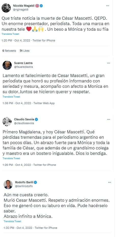 Falleció César Mascetti y en las redes lo despiden con cariño y admiración