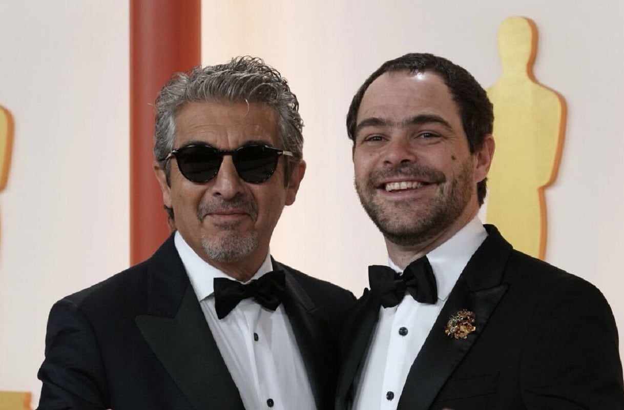 Ricardo Darín y Peter Lanzani en la entrega de los premios Óscar 2023. Argentina es el país hispanoamericano con mayor cantidad de estatuillas (2) y con festival de clase A (Mar del Plata) (Getty)