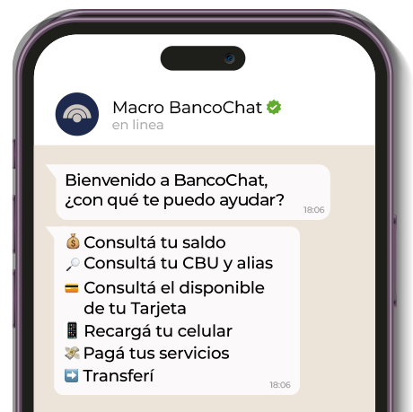 BancoChat, operas desde WhatsApp.