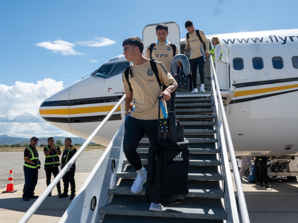 La selección Argentina Sub 20 llegó el pasado domingo a Venezuela /Foto: Venezuela