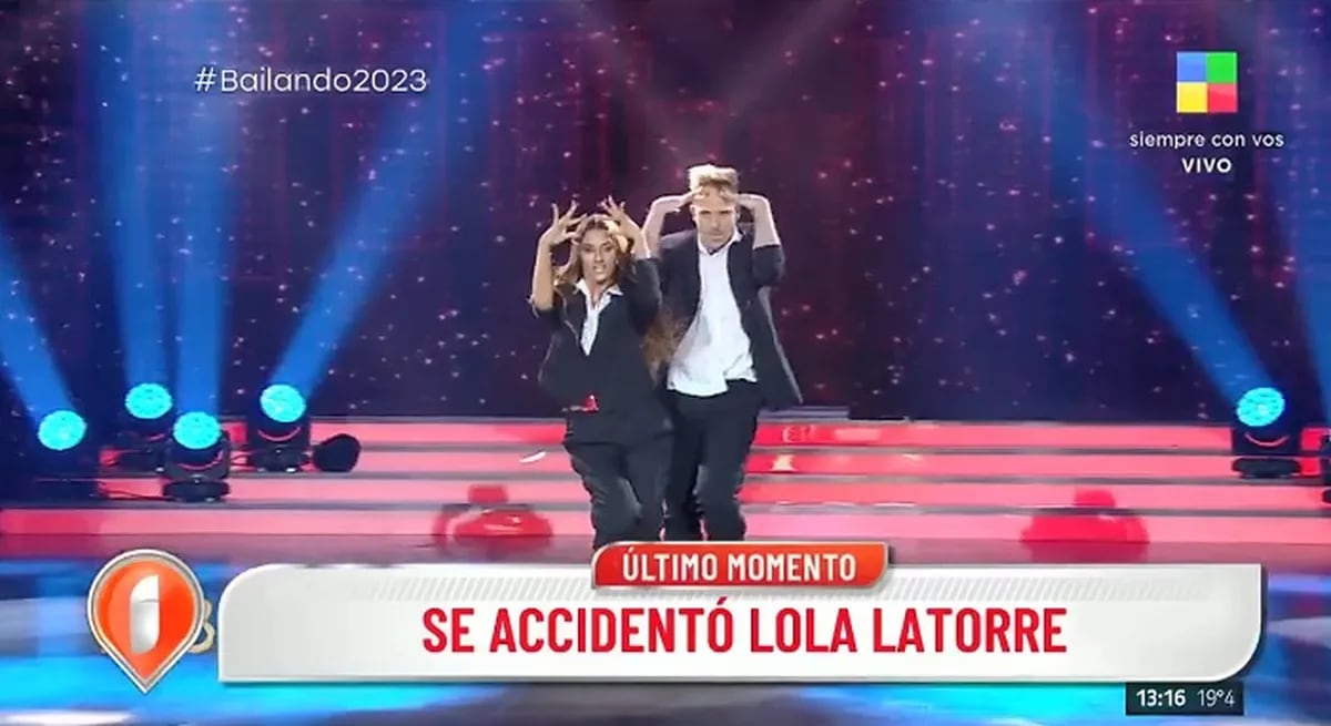 Lola Latorre se accidentó y será baja del bailando unos días.