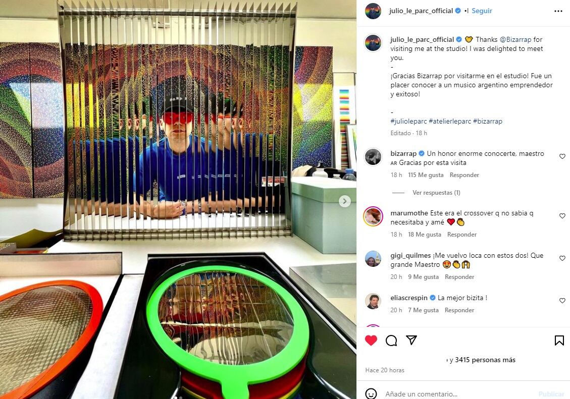 Bizarrap se reunió con Julio Le Parc en Francia (Instagram)