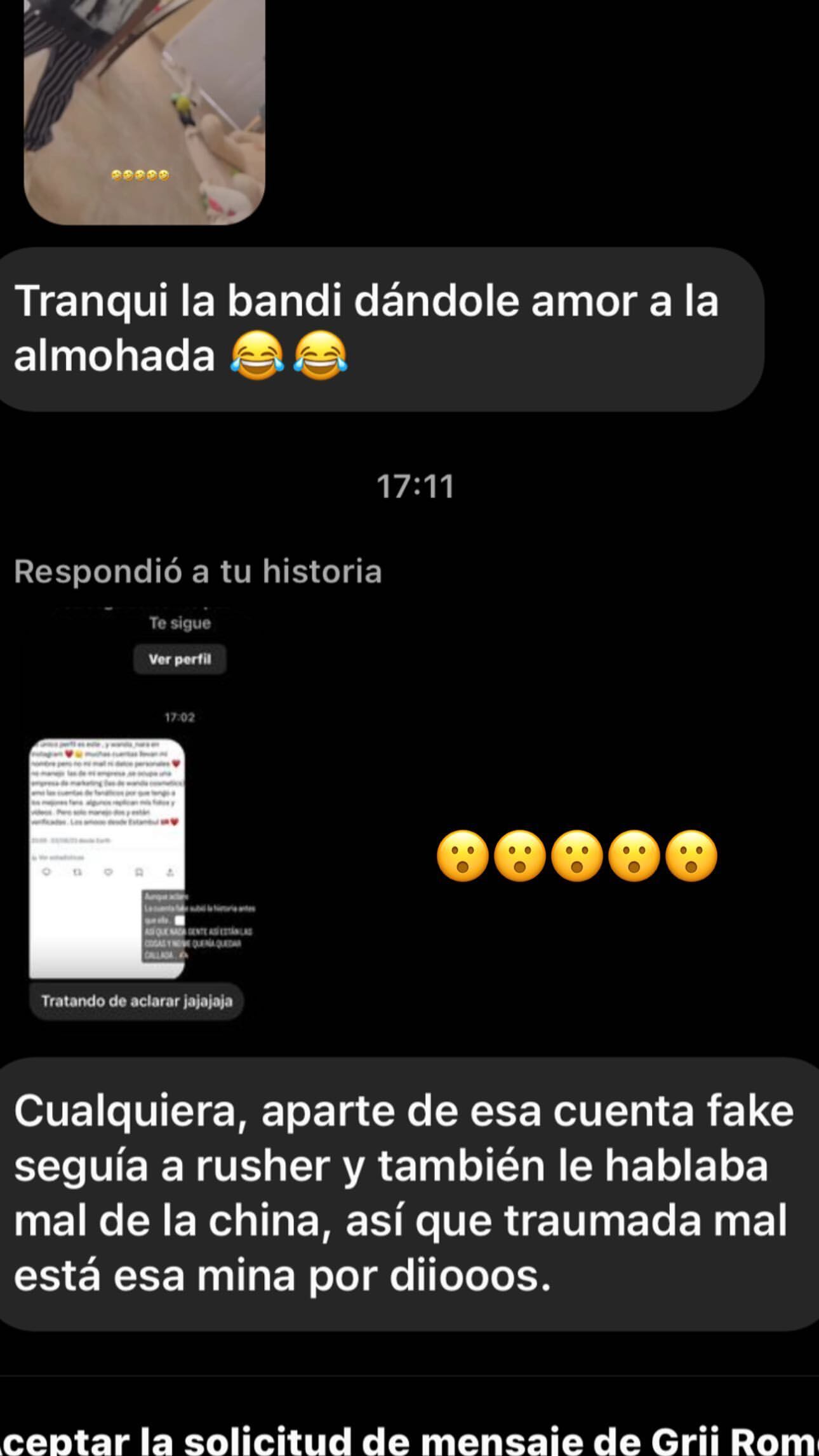 Tamara Báez defenestró a Wanda Nara por el Instagram trucho. Captura de Instagram.