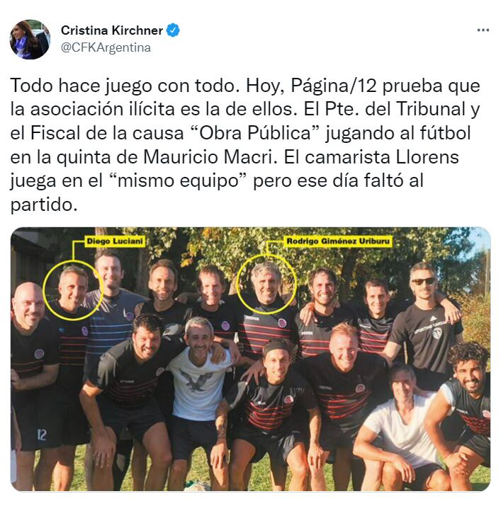 Cristina Kirchner: “El Poder Judicial argentino apesta” (Twitter)