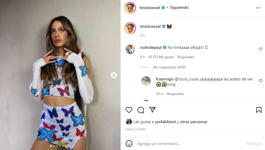 Los mensajes de Tini Stoessel y Rodrigo De Paul