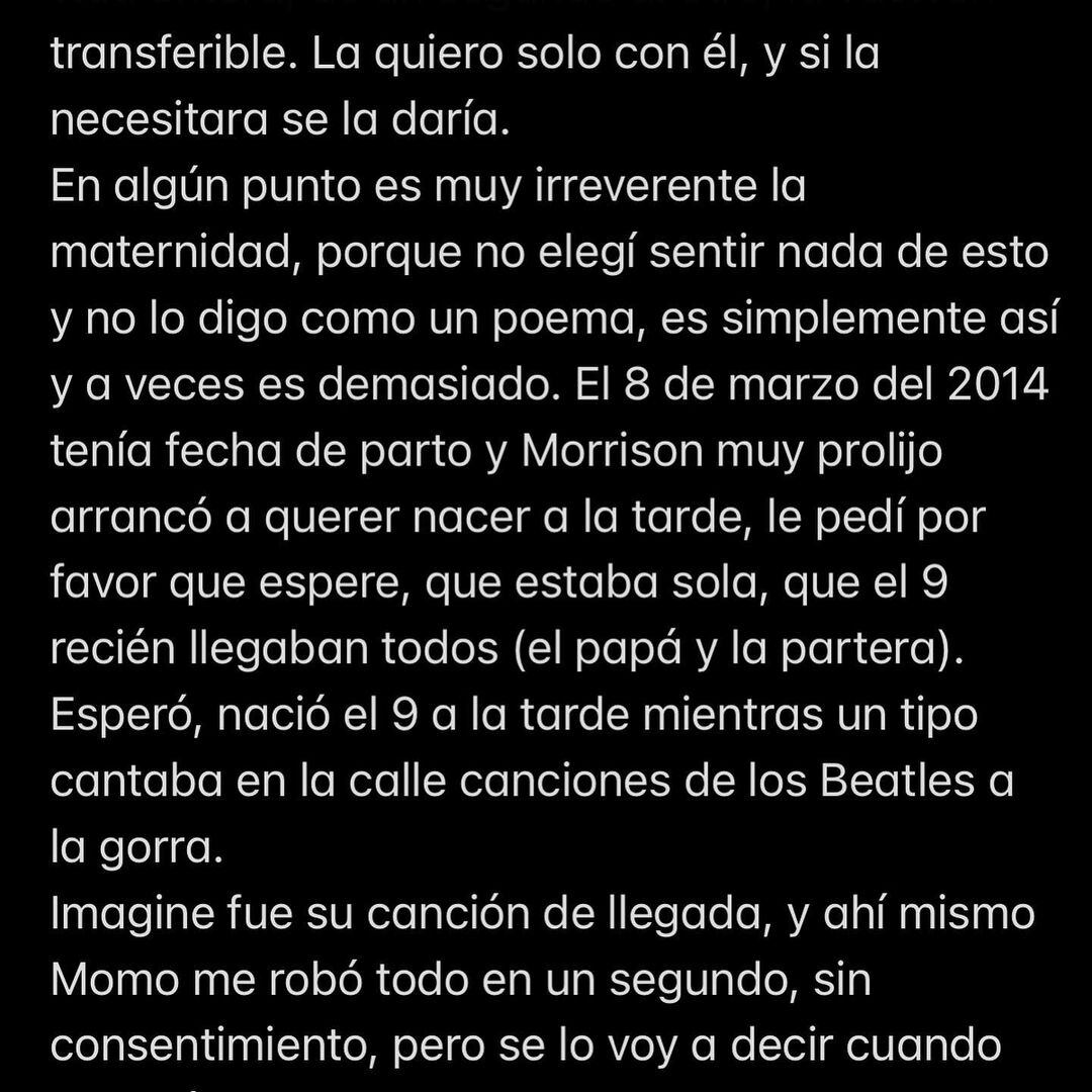 El post de Jimena Barón previo al cumpleaños de Momo.