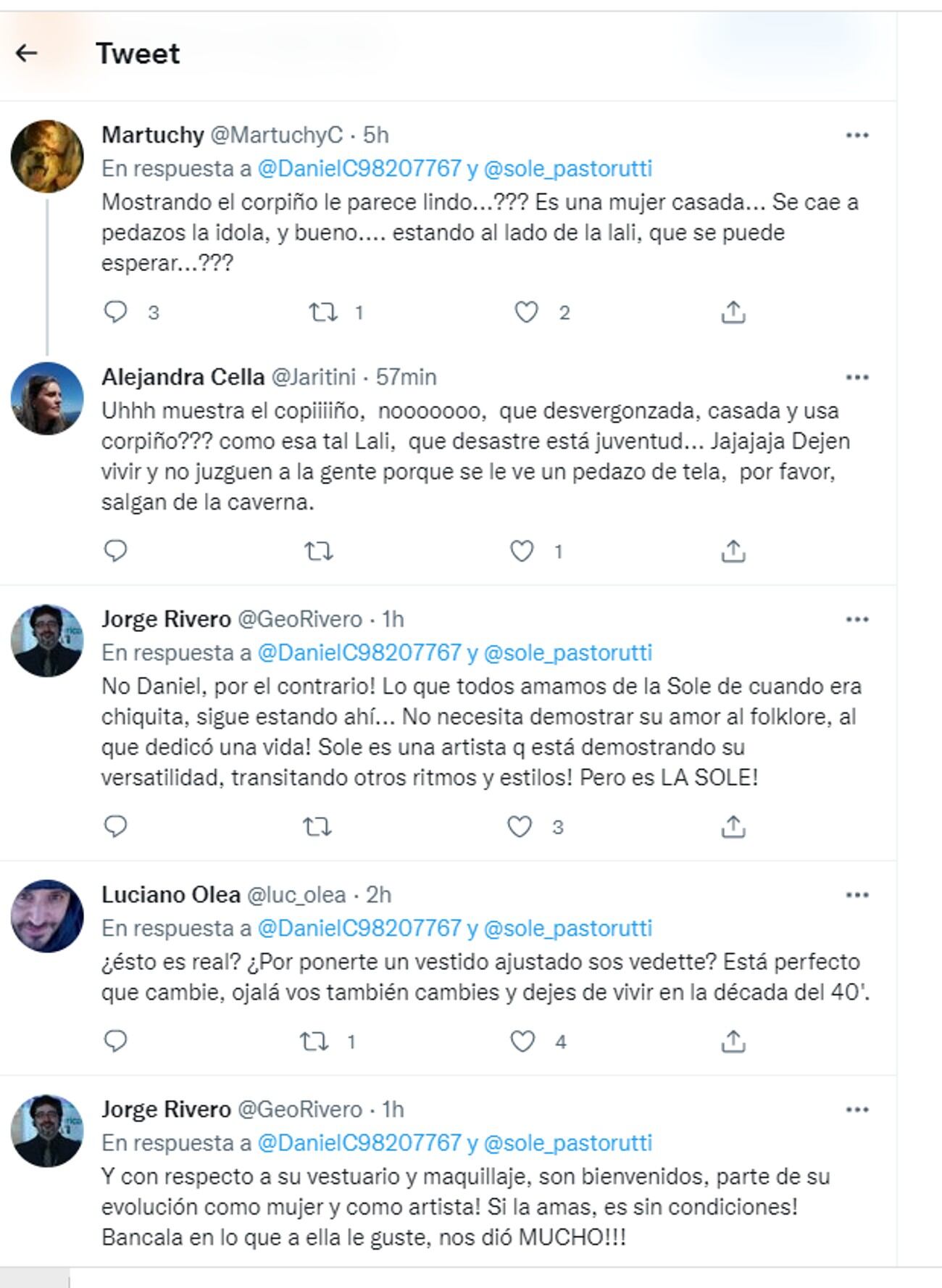 Los seguidores de La Sole le reclaman en Twitter al hombre que atacó a la cantante por su look (Captura de pantalla).