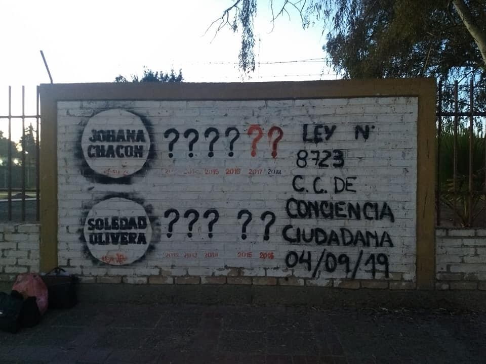 El mural que fue blanqueado y que Silvia Minoli denunció en Facebook.