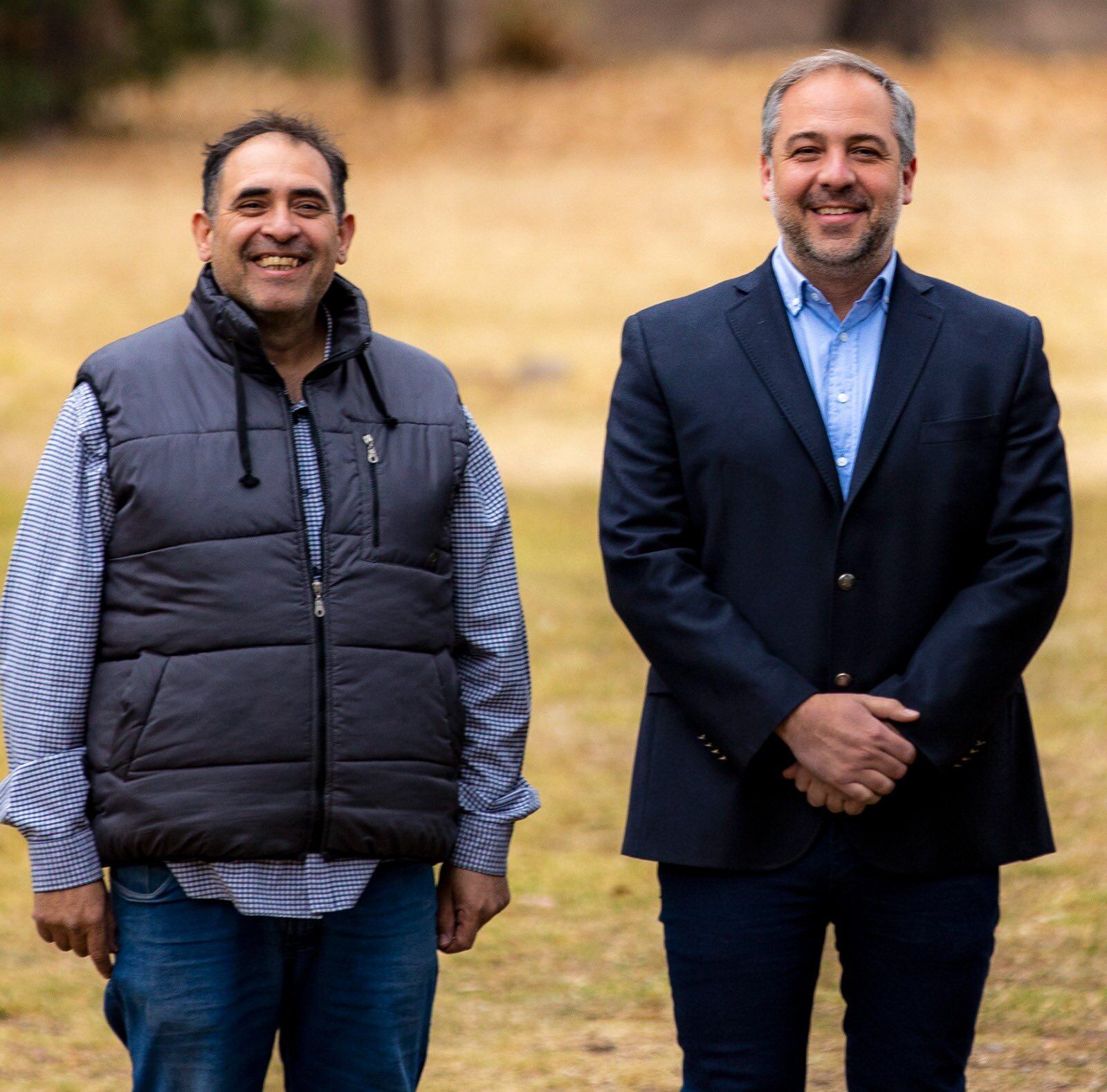 El intendente maipucino Matías Stevanato y Gabriel Careddu.