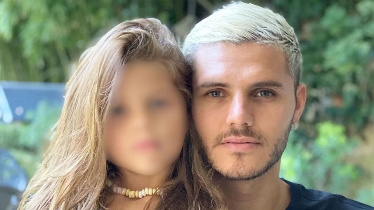 Mauro Icardi junto a su hija, Francesca.