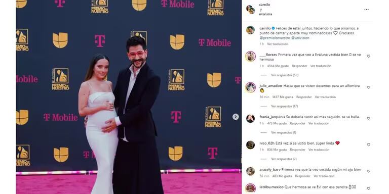 Evaluna y Camilo asistieron a los Premios Lo Nuestro.