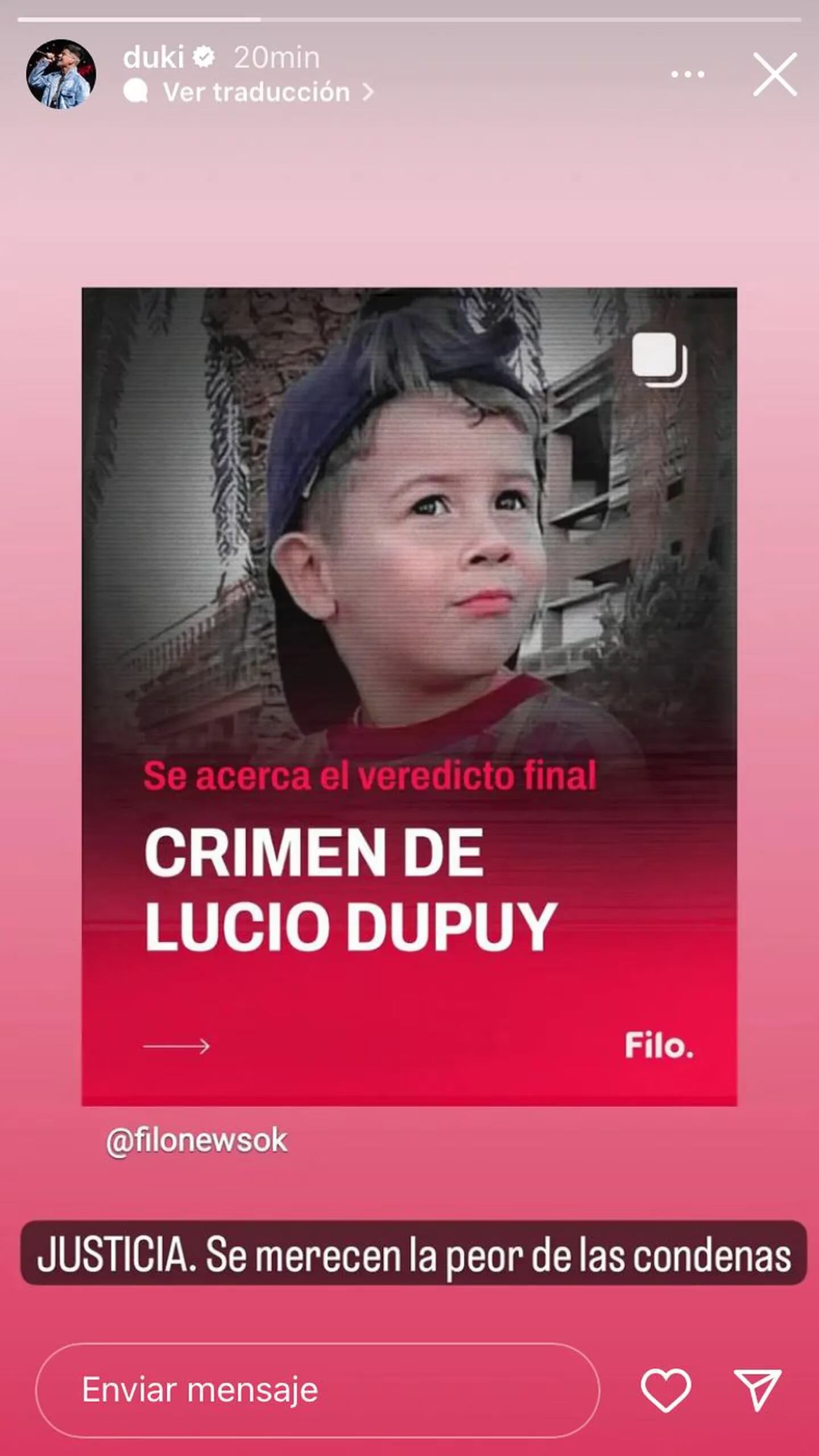 Lali Espósito y otros famosos se manifestaron frente a las asesinas de Lucio Dupuy.