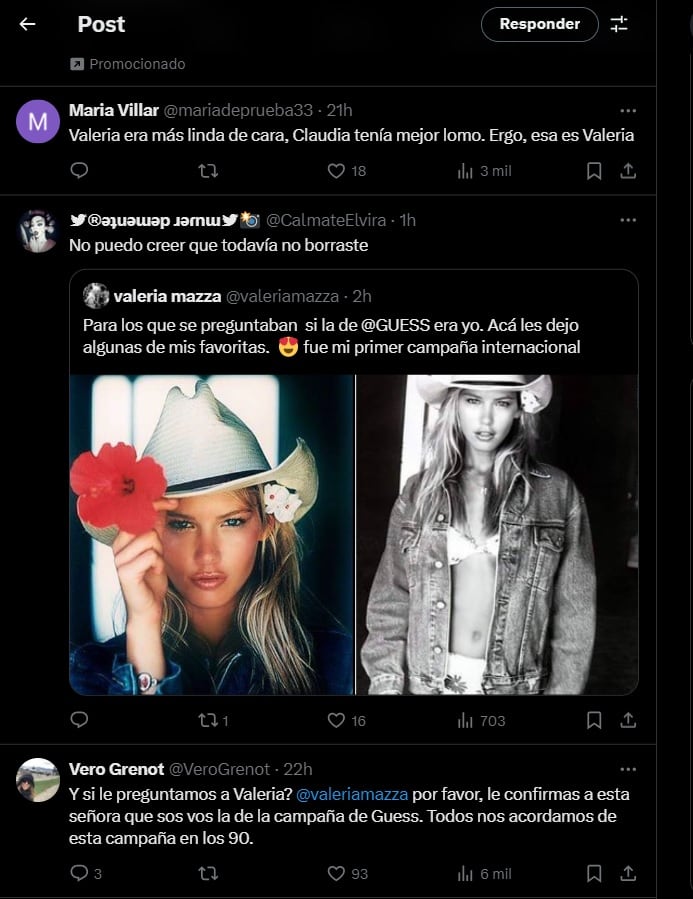 La respuesta de Valeria Mazza luego de que la confundieron con Claudia Schiffer.