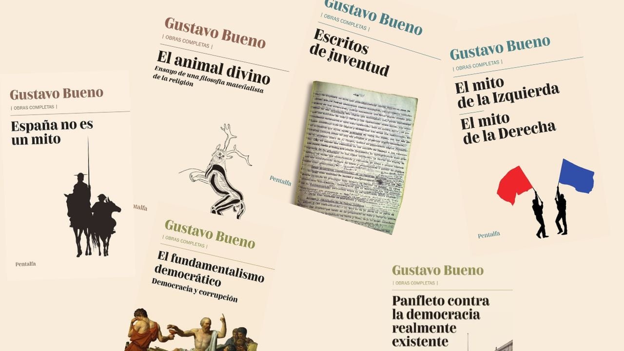 Algunos libros de Gustavo Bueno en la edición que se está llevando a cabo de sus obras completas.