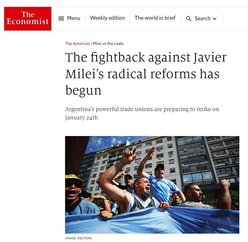 Qué dice la nota de The Economist dedicada a Javier Milei