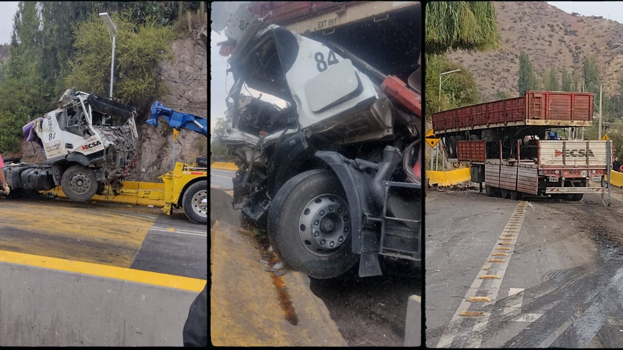 Un camión chocó a un colectivo mendocino en Chile. Foto: Gentileza