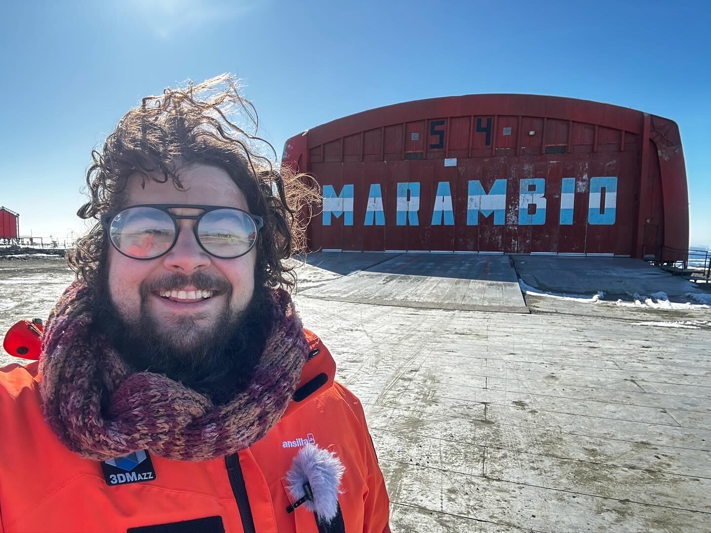 Franco, el mendocino que pasó 9 días en la Antártida fabricando repuestos y elementos con impresoras 3D. Foto: Gentileza Franco Mazzocca