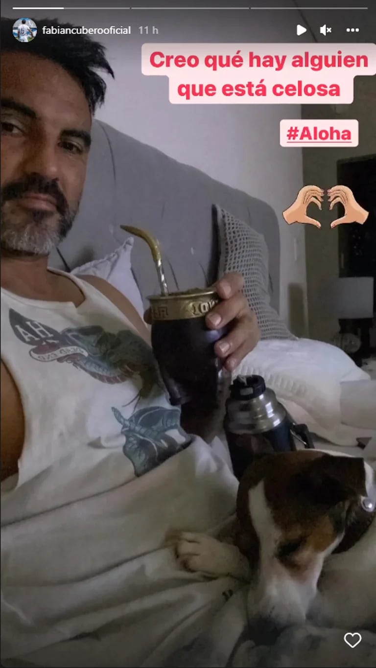 Fabián bromeó con los celos de su perrita