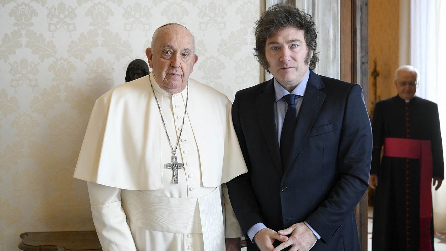 Javier Milei y el papa Francisco, reunidos de manera privada en el Vaticano (Gentileza)