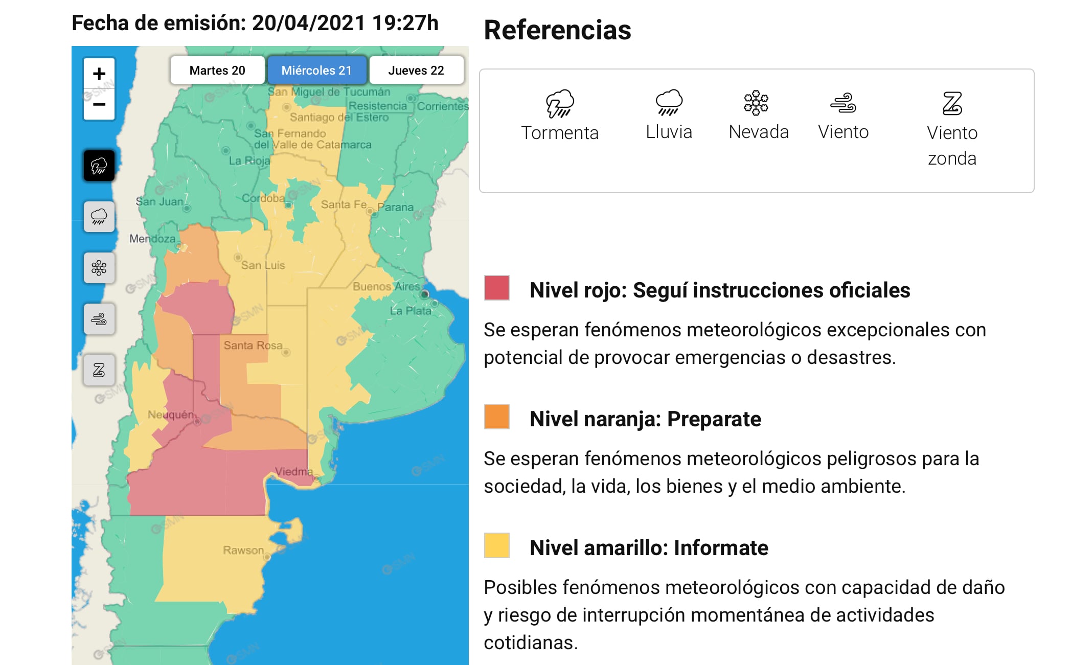 Alertas del SMN