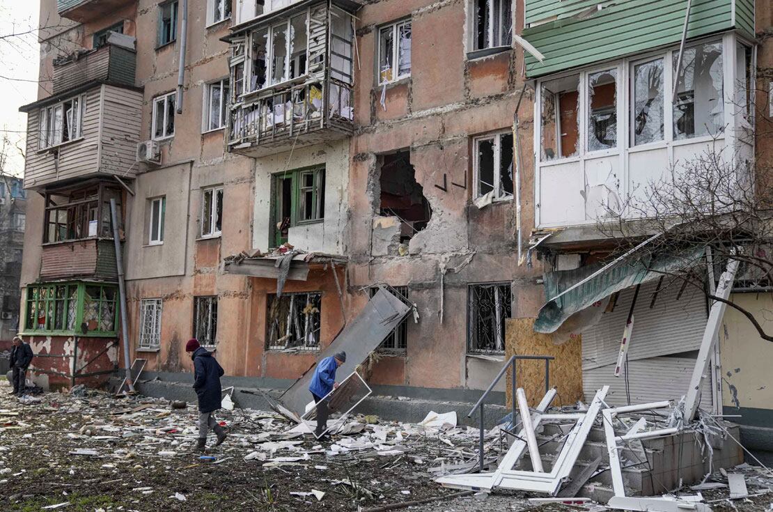 Graves daños en la ciudad Mariupol, Ucrania. (AP/Evgeniy Maloletka)