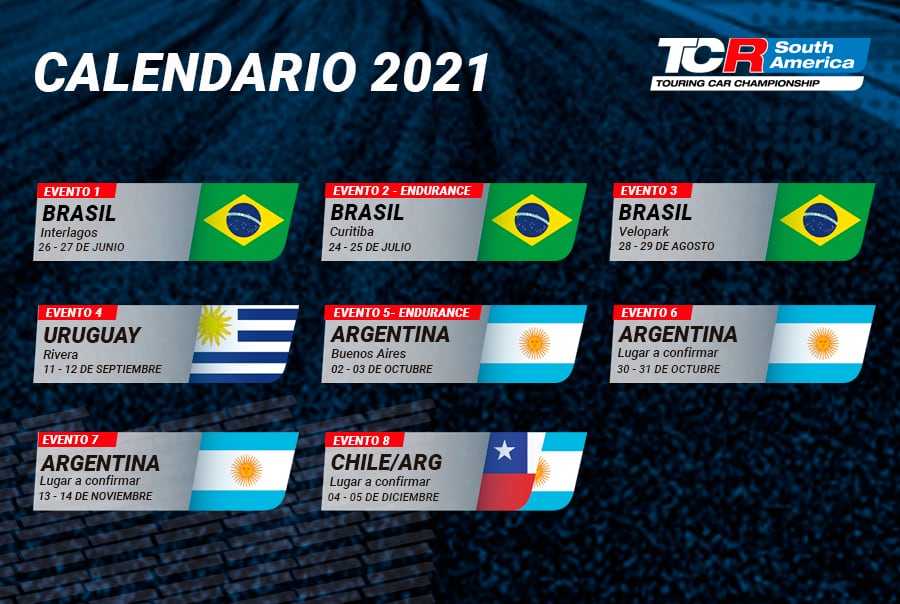 Calendario 2021 TCR South America