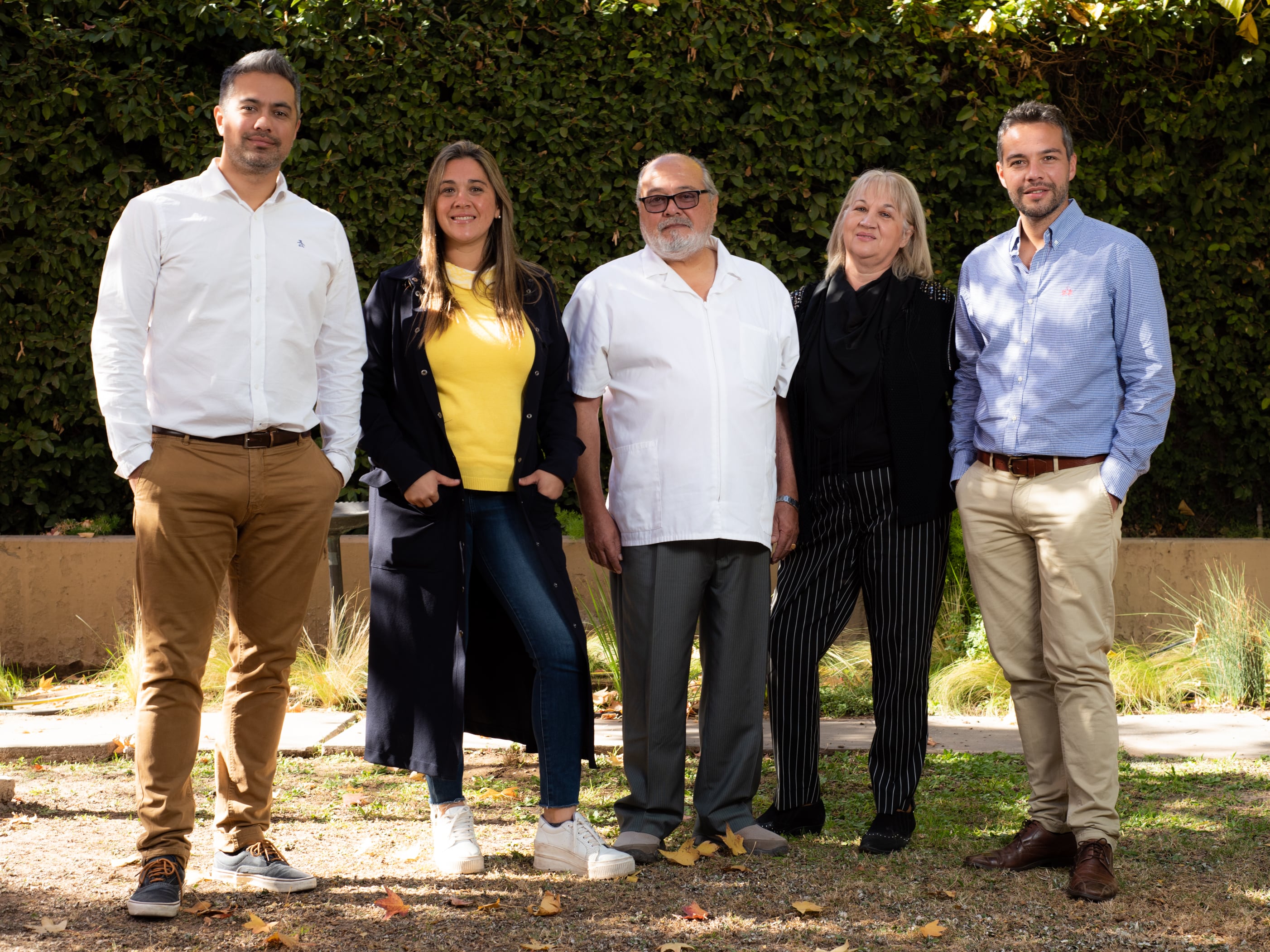 La familia Leiva completa: Martín, Ana Laura, Daniel, Isabel y Pablo.