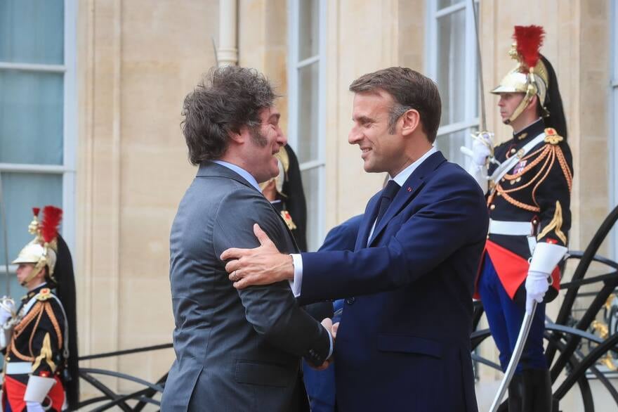 Emmanuel Macron recibió a Javier Milei en París. Presidencia