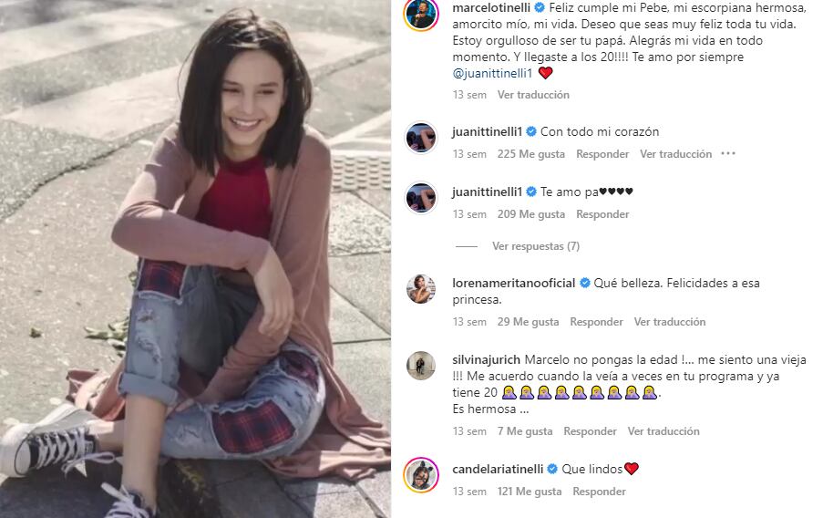 Marcelo Tinelli y su publicación el día del cumpleaños de su hija, Juanita.