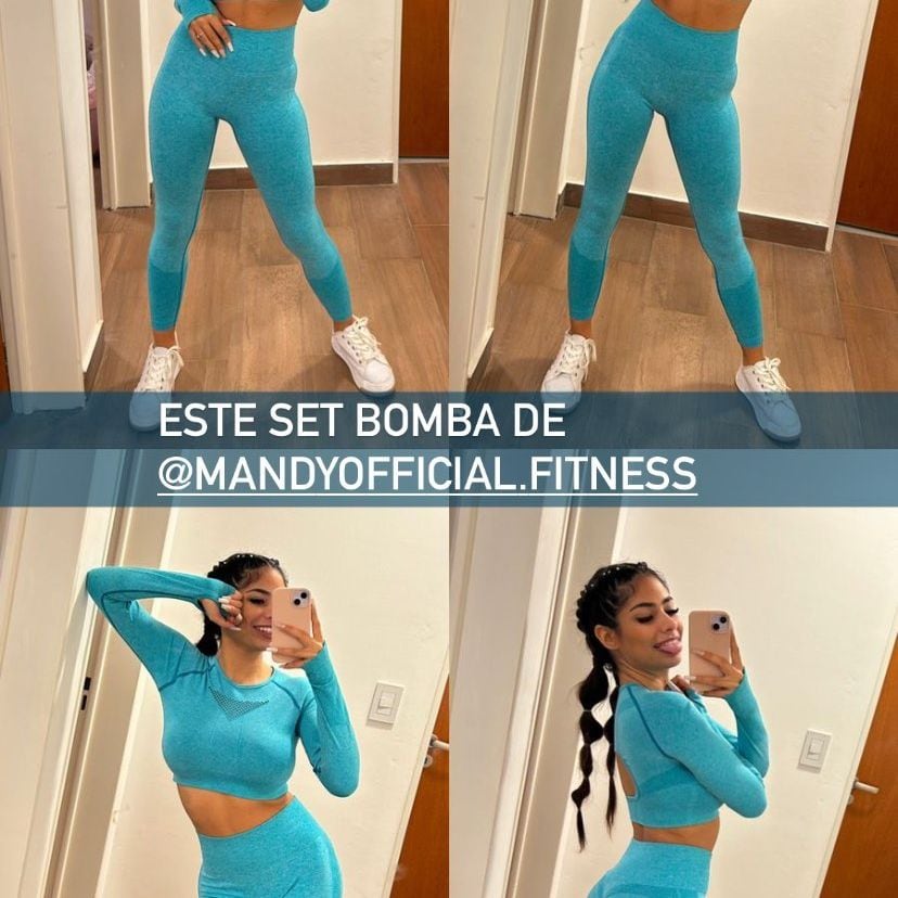 Daniela Celis deslumbró con un conjunto celeste.