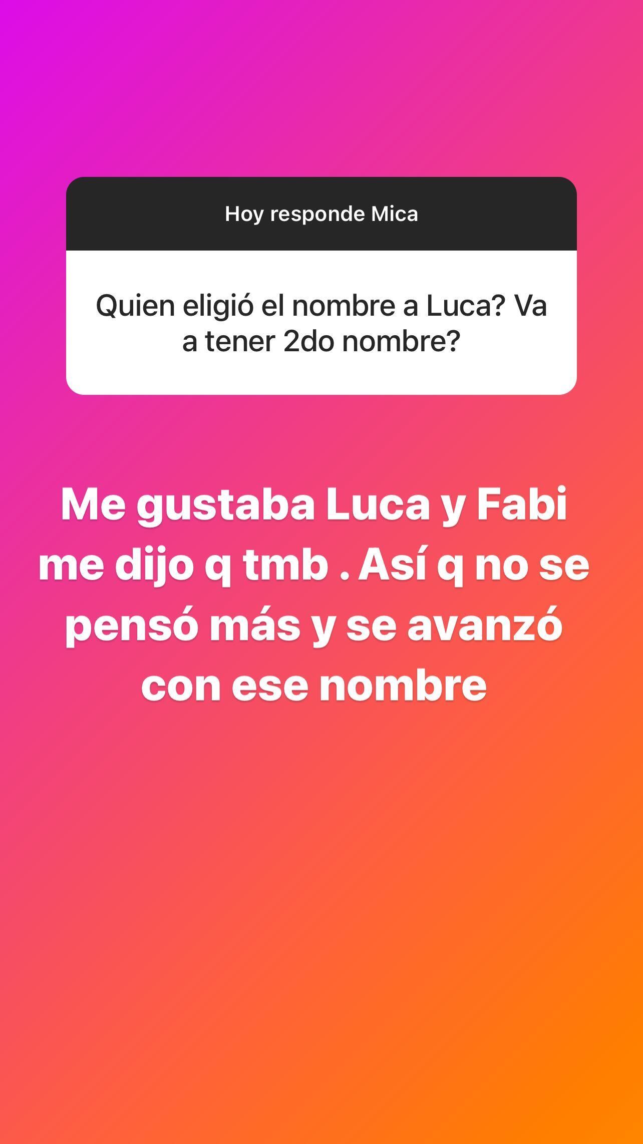 Mica Viciconte repondió preguntas en Instagram.